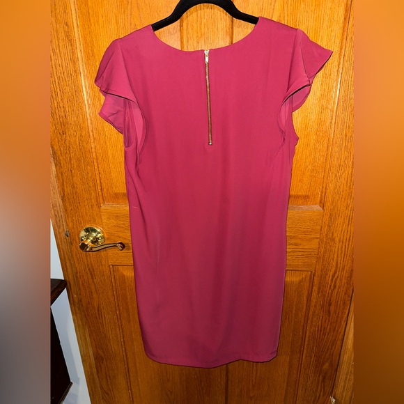 Red Adrienne Vittadini Flutter Sleeve Mini Dress - Picture 3 of 6